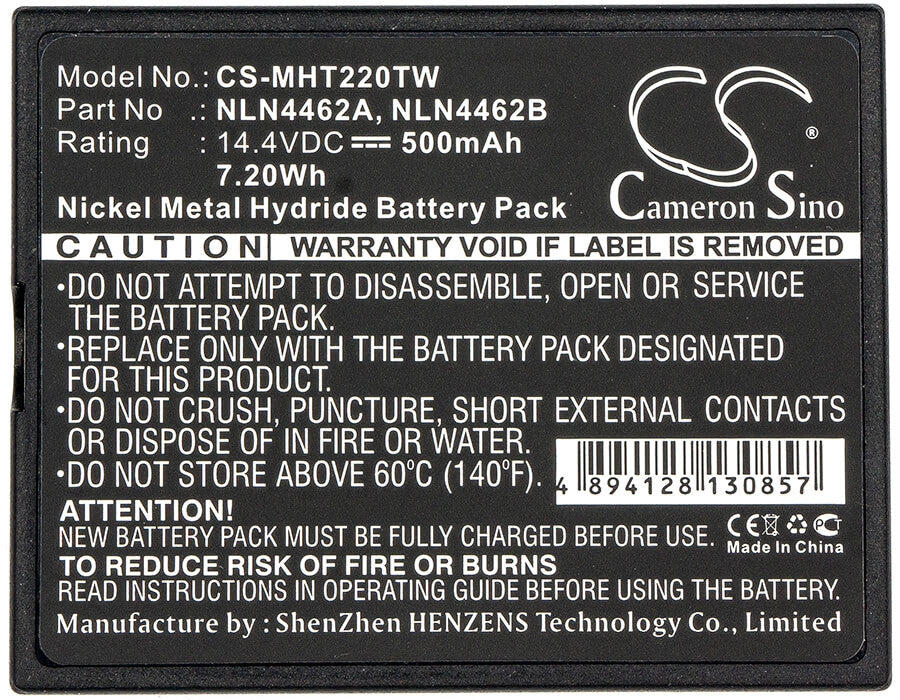 14.4V, 500mAh, Ni-MH Battery fits Motorola, Ba200n, Ba4, 7.2Wh
