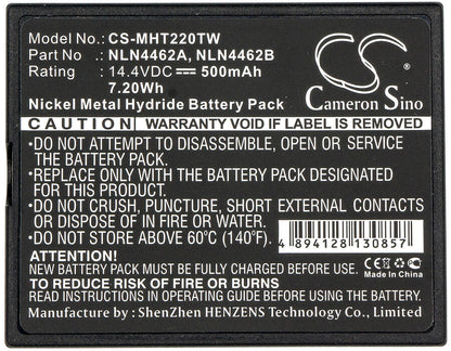 14.4V, 500mAh, Ni-MH Battery fits Motorola, Ba200n, Ba4, 7.2Wh