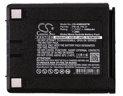 7.2V, 1000mAh, Ni-MH Battery fits Kenwood, Th-235, Th-235a, 7.2Wh