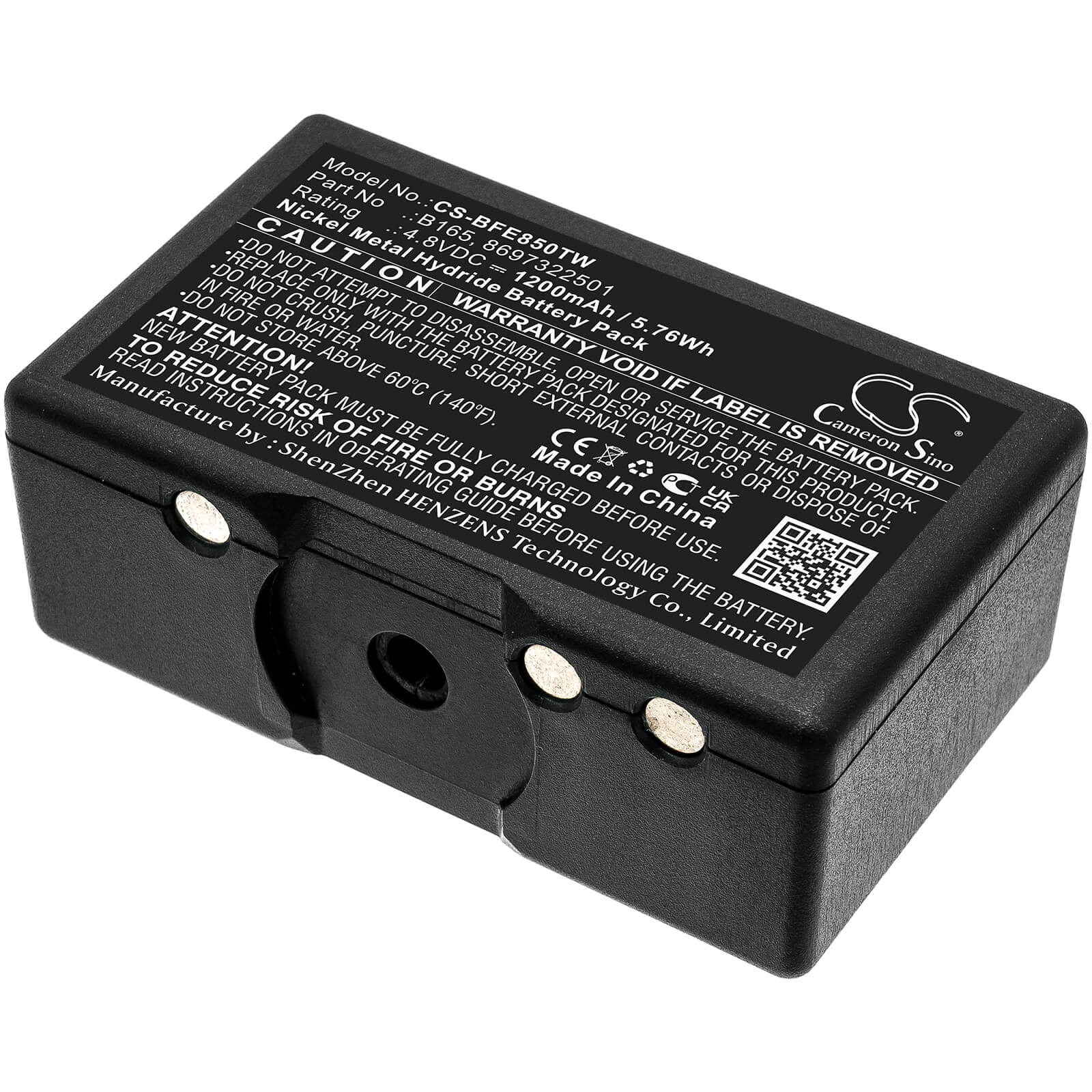 4.8V, 1200mAh, Ni-MH Battery fits Bosch, Hfe-165, Hfe-455, 5.76Wh