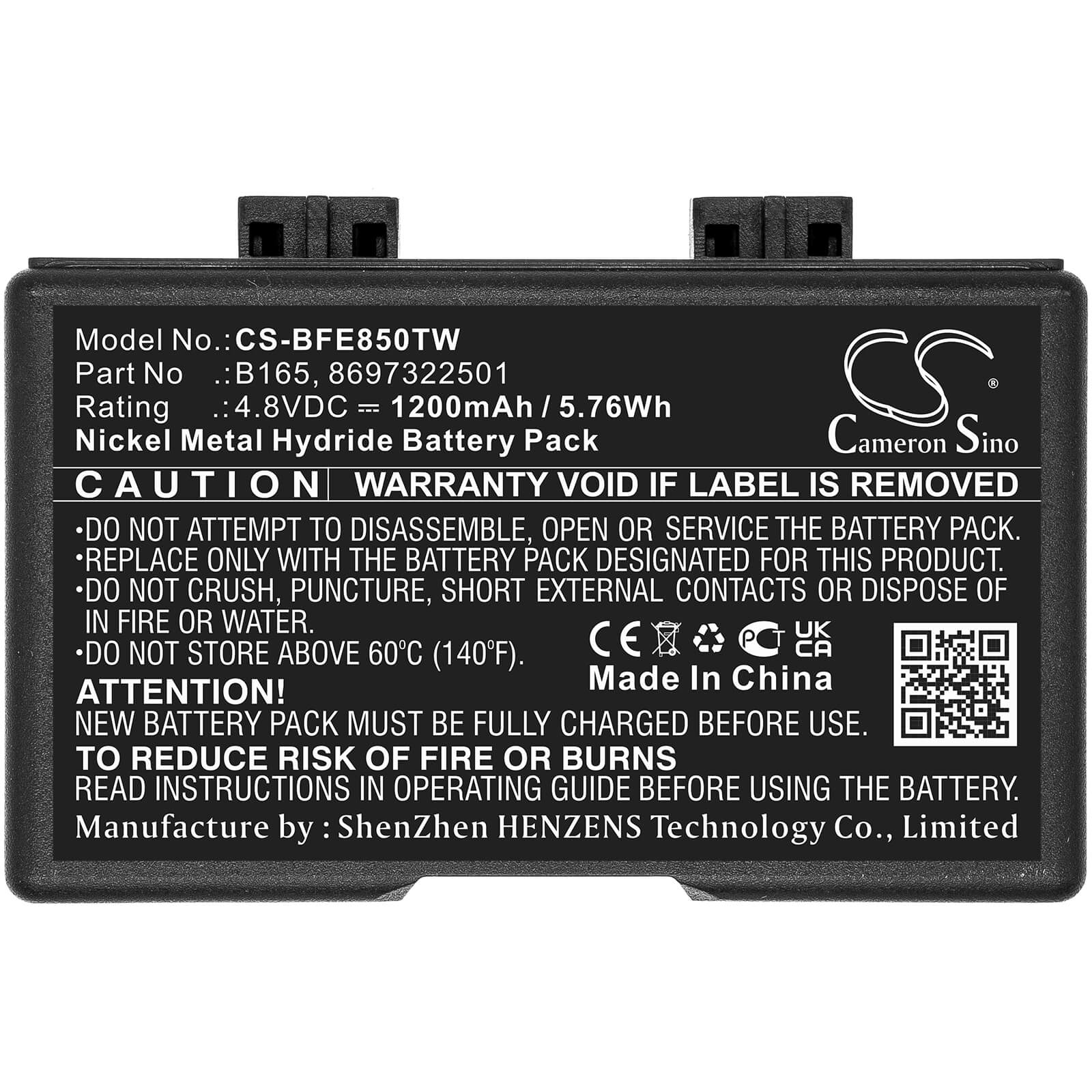 4.8V, 1200mAh, Ni-MH Battery fits Bosch, Hfe-165, Hfe-455, 5.76Wh