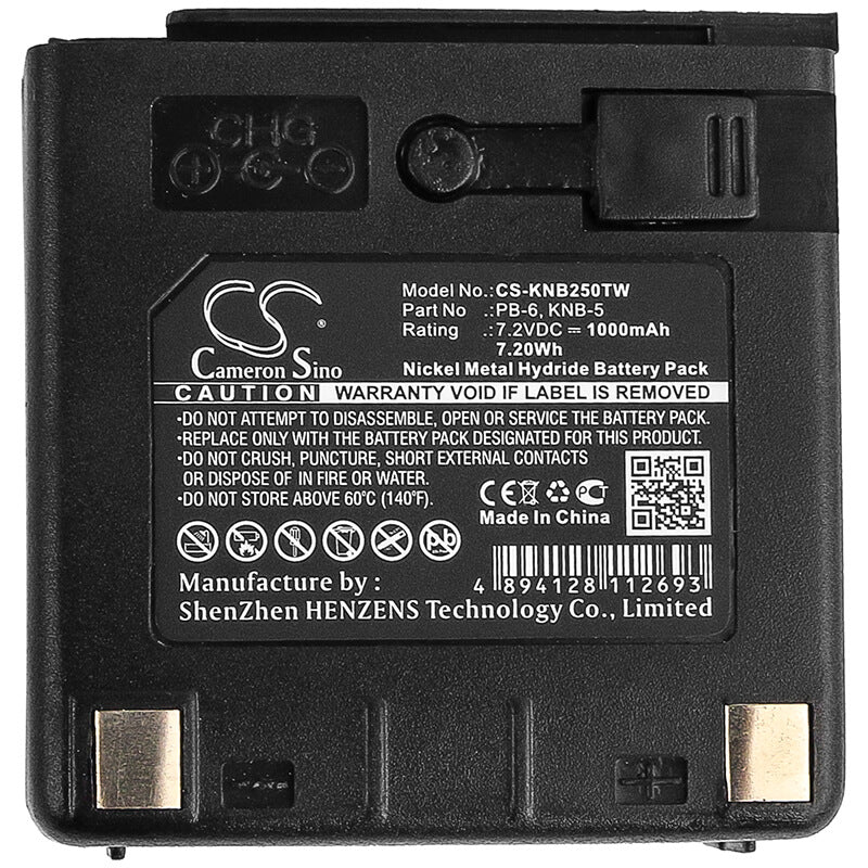7.2V, 1000mAh, Ni-MH Battery fits Kenwood, Th-25, Th-25a, 7.2Wh