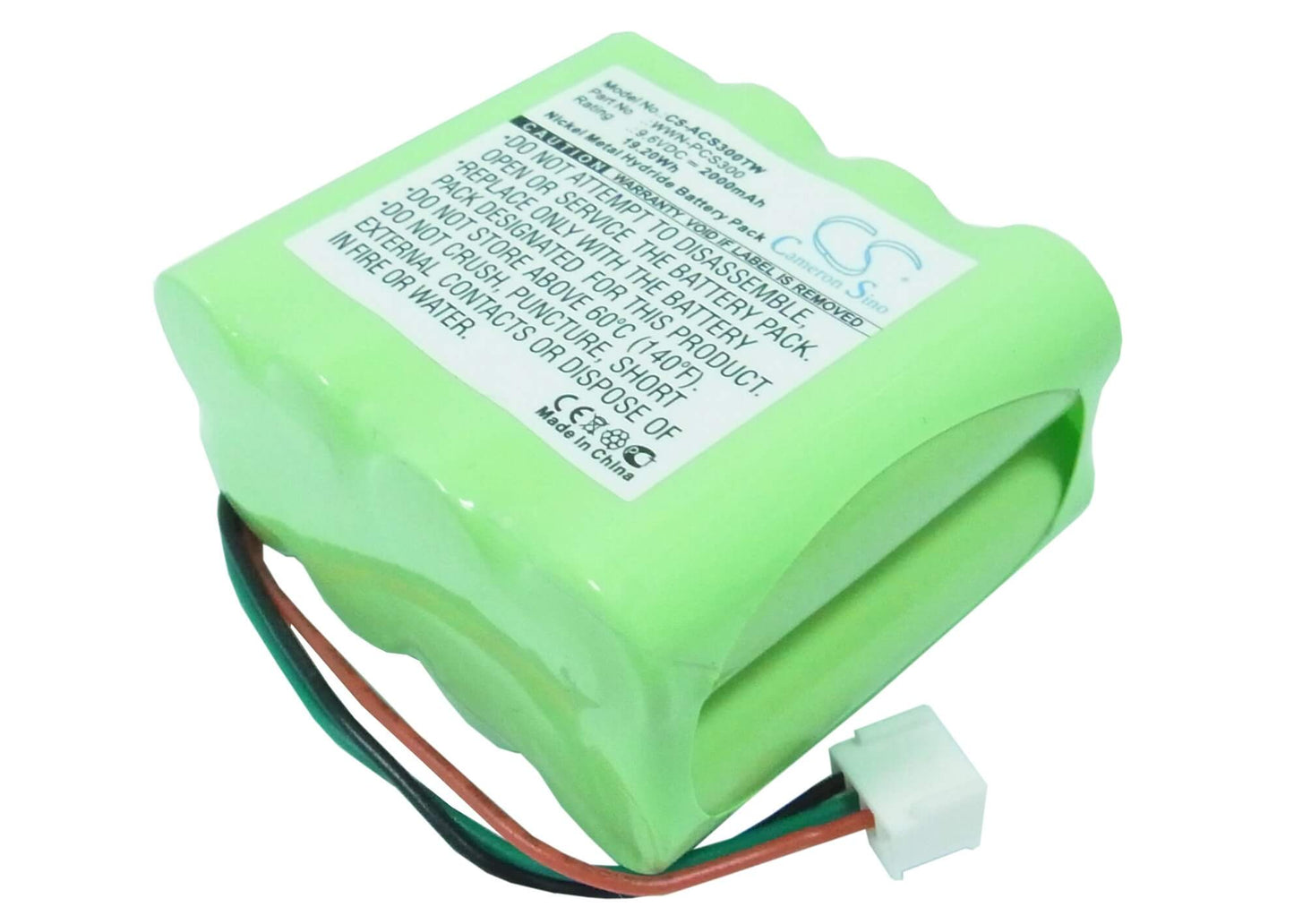 9.6V, 2000mAh, Ni-MH Battery fits Azden, Mt-1000, Pcs300, 19.2Wh