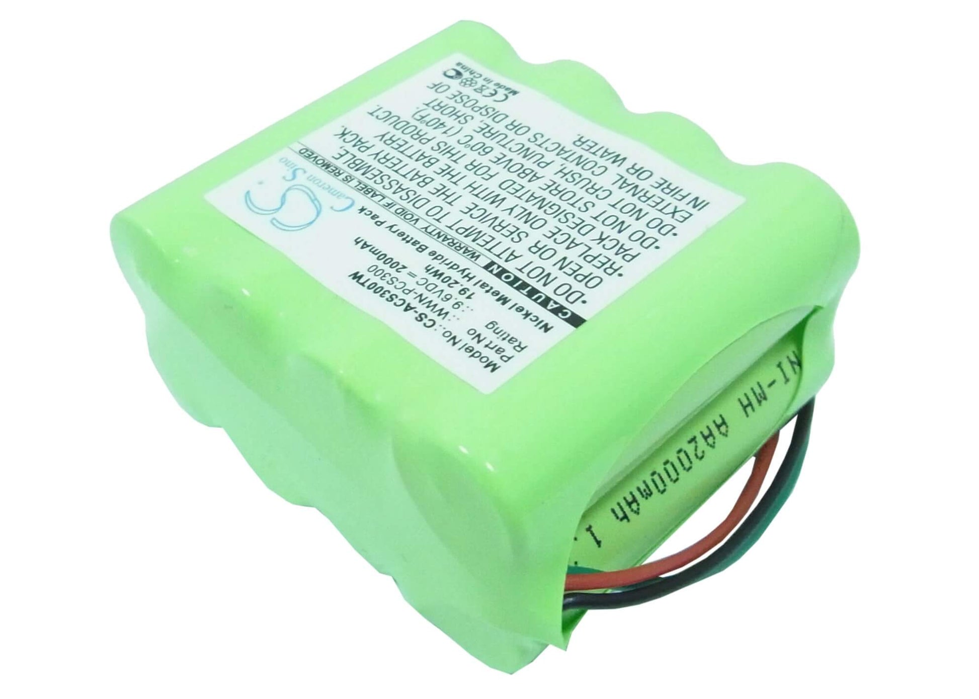 9.6V, 2000mAh, Ni-MH Battery fits Azden, Mt-1000, Pcs300, 19.2Wh