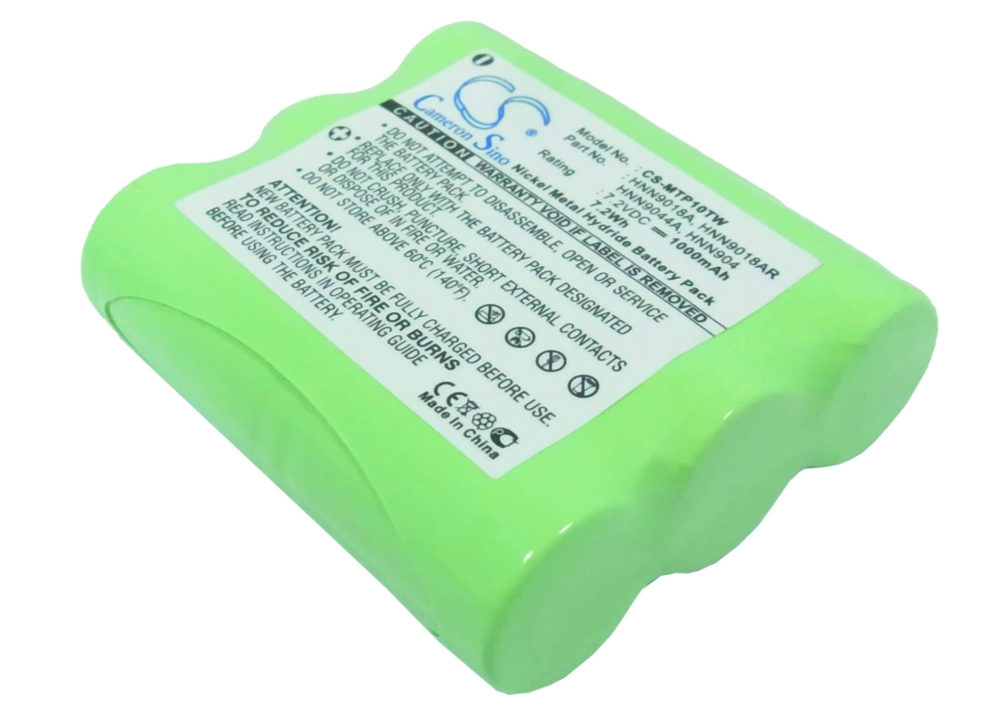 7.2V, 1000mAh, Ni-MH Battery fits Motorola, Ap10, Ap50, 7.2Wh