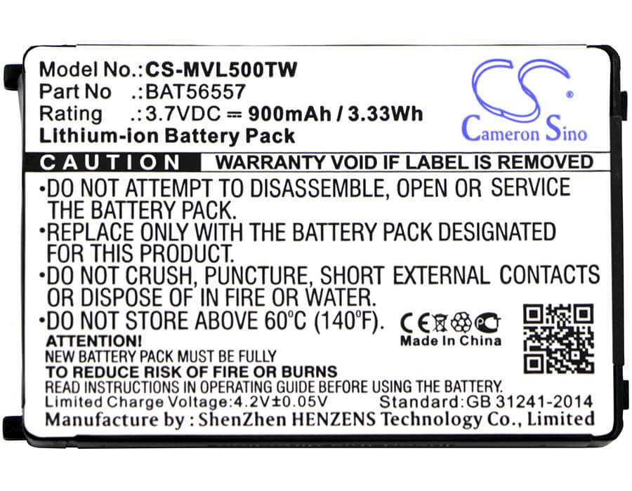 3.7V, 900mAh, Li-ion Battery fits Motorola, Cls1000, Cls1100, 3.33Wh