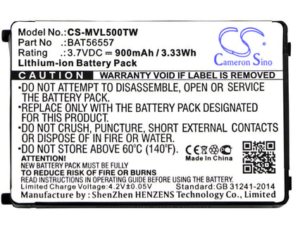 3.7V, 900mAh, Li-ion Battery fits Motorola, Cls1000, Cls1100, 3.33Wh