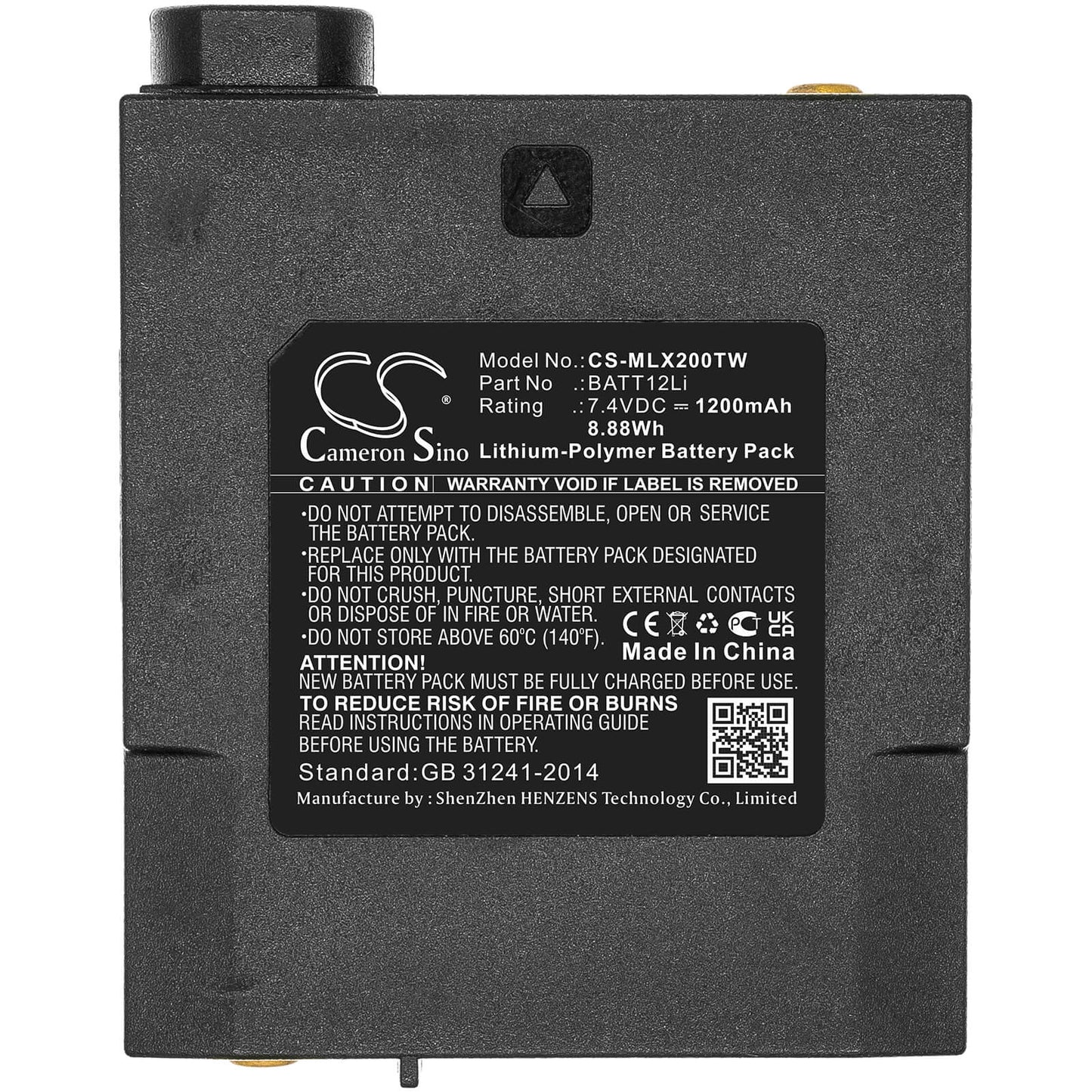 7.4V, 1200mAh, Li-Polymer Battery fits Midland, G7 Pro, Gxt2000, 8.88Wh