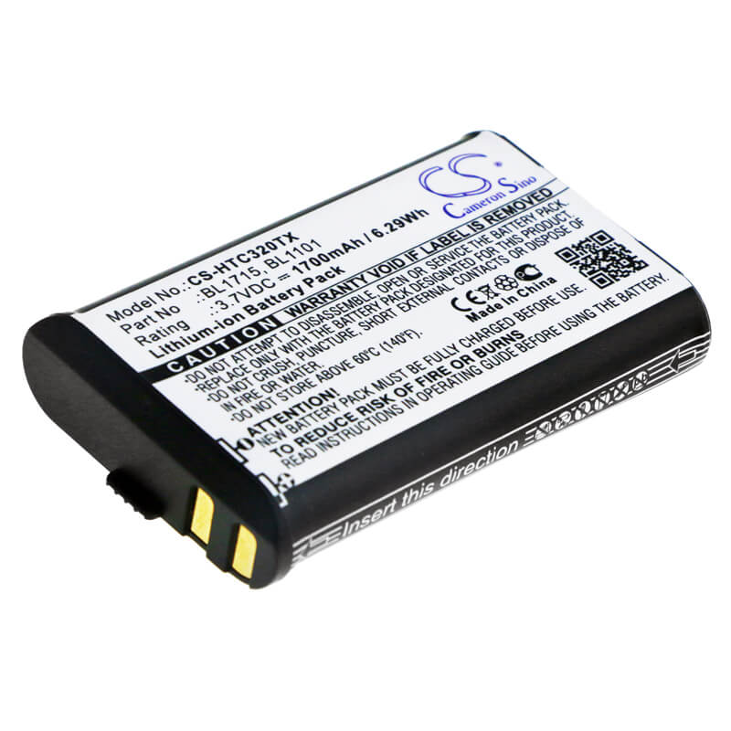 3.7V, 1700mAh, Li-ion Battery fits Hyt, Tc-320, Tc-320u, 6.29Wh