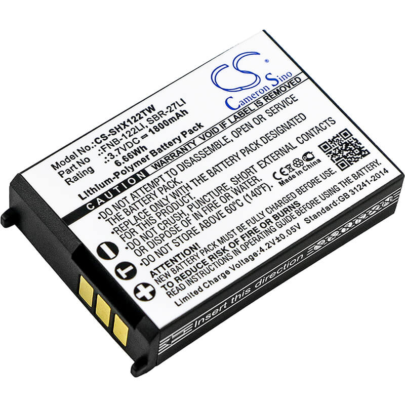 3.7V, 1800mAh, Li-Polymer Battery fits Standard Horizon, Hx300, 6.66Wh