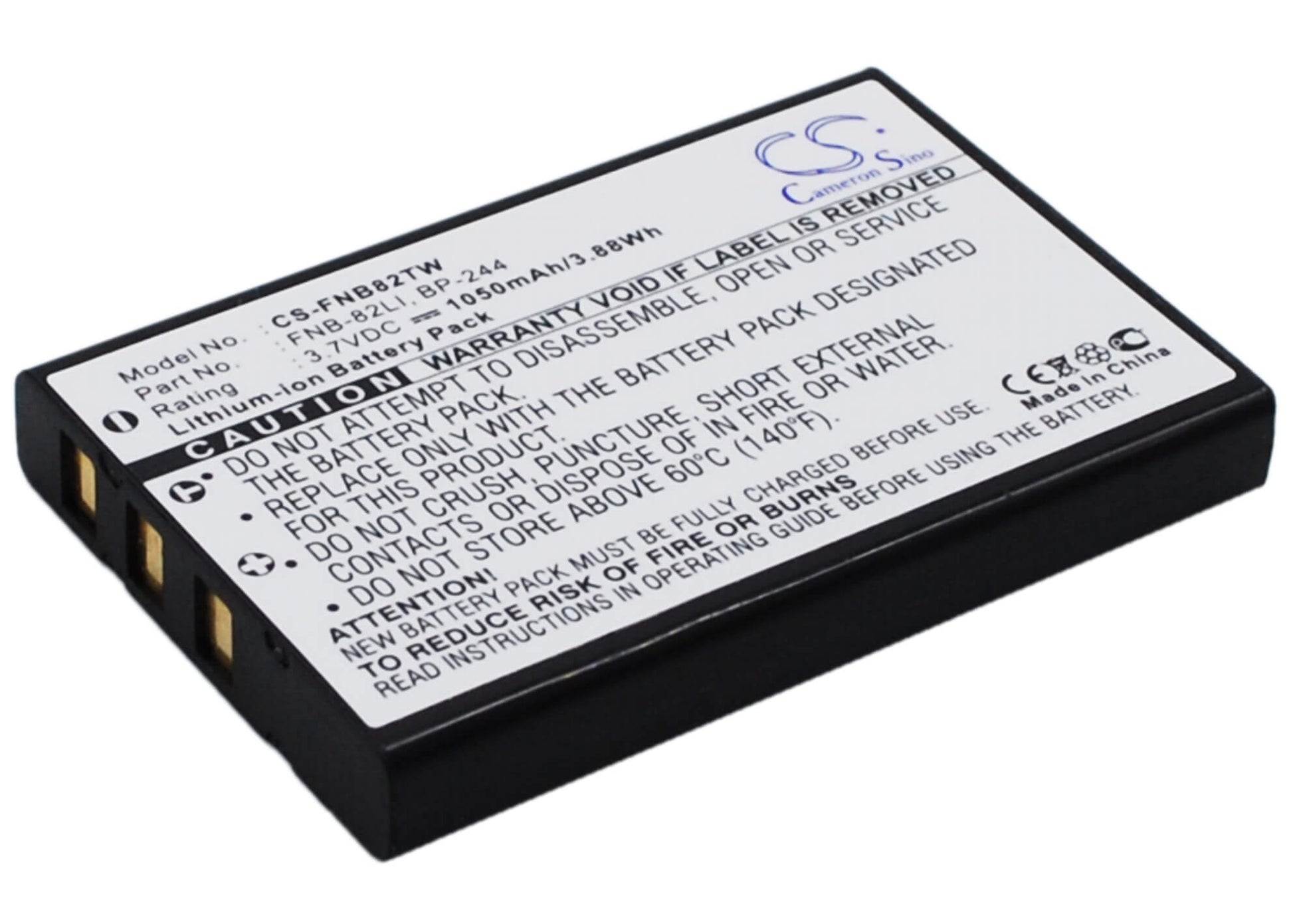 3.7V, 1050mAh, Li-ion Battery fits Yaesu, Vr-160, Vx-1, 3.885Wh