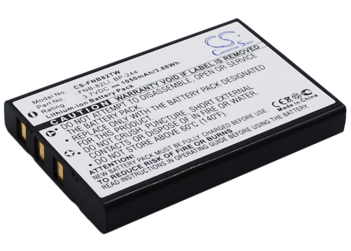 3.7V, 1050mAh, Li-ion Battery fits Systemgear, Met-1000, Met-1000-101-00, 3.885Wh