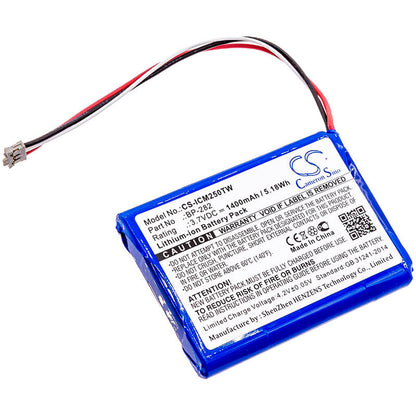 3.7V, 1400mAh, Li-ion Battery fits Icom, Ic-m25, 5.18Wh