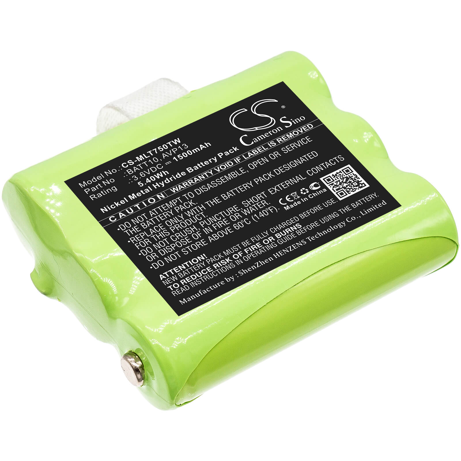 3.6V, 1500mAh, Ni-MH Battery fits Midland, T71, T75, 5.4Wh
