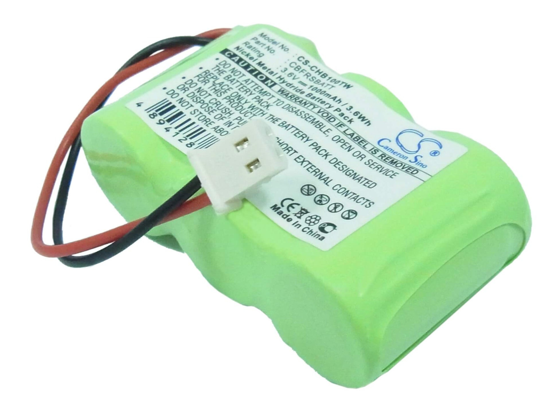 3.6V, 1000mAh, Ni-MH Battery fits Chatter Box, 100afh 2/3a, Cbfrs Batt, 3.6Wh