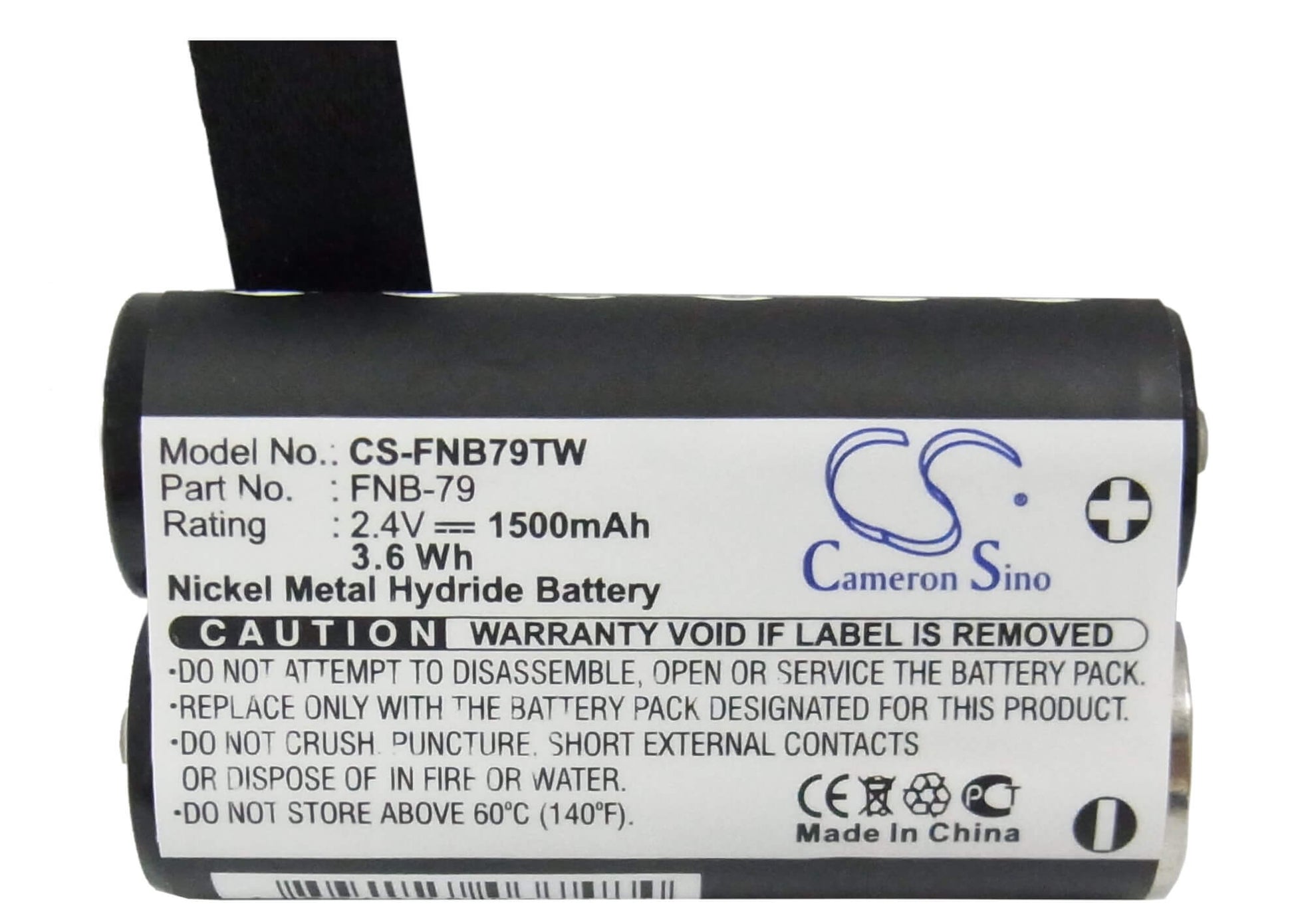 2.4V, 1500mAh, Ni-MH Battery fits Yaesu, Vr-120, Vr-120d, 3.6Wh