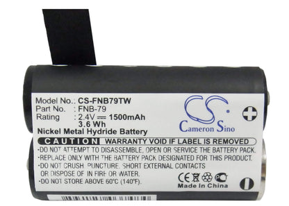 2.4V, 1500mAh, Ni-MH Battery fits Yaesu, Vr-120, Vr-120d, 3.6Wh