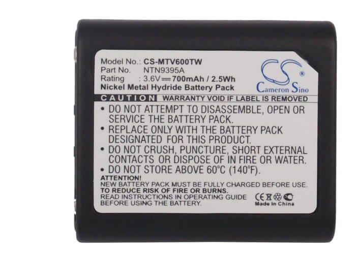 3.6V, 700mAh, Ni-MH Battery fits Motorola, Talkabout T6000, Talkabout T6200, 2.52Wh