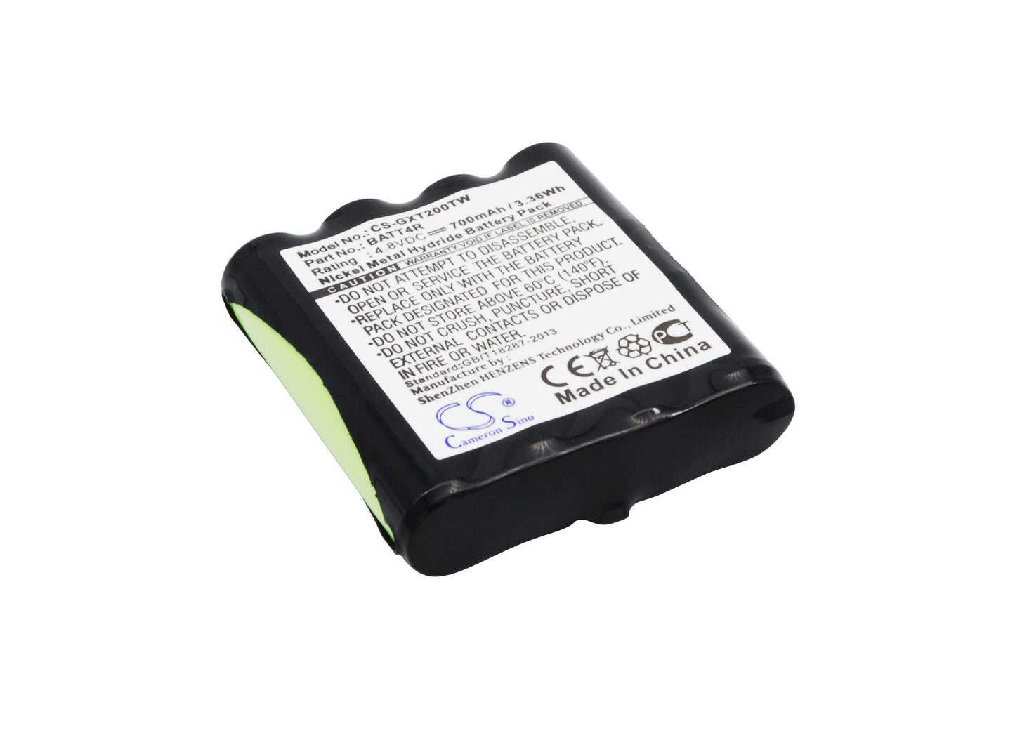 4.8V, 700mAh, Ni-MH Battery fits Motorola, Tlkr T40, Tlkr T41, 3.36Wh
