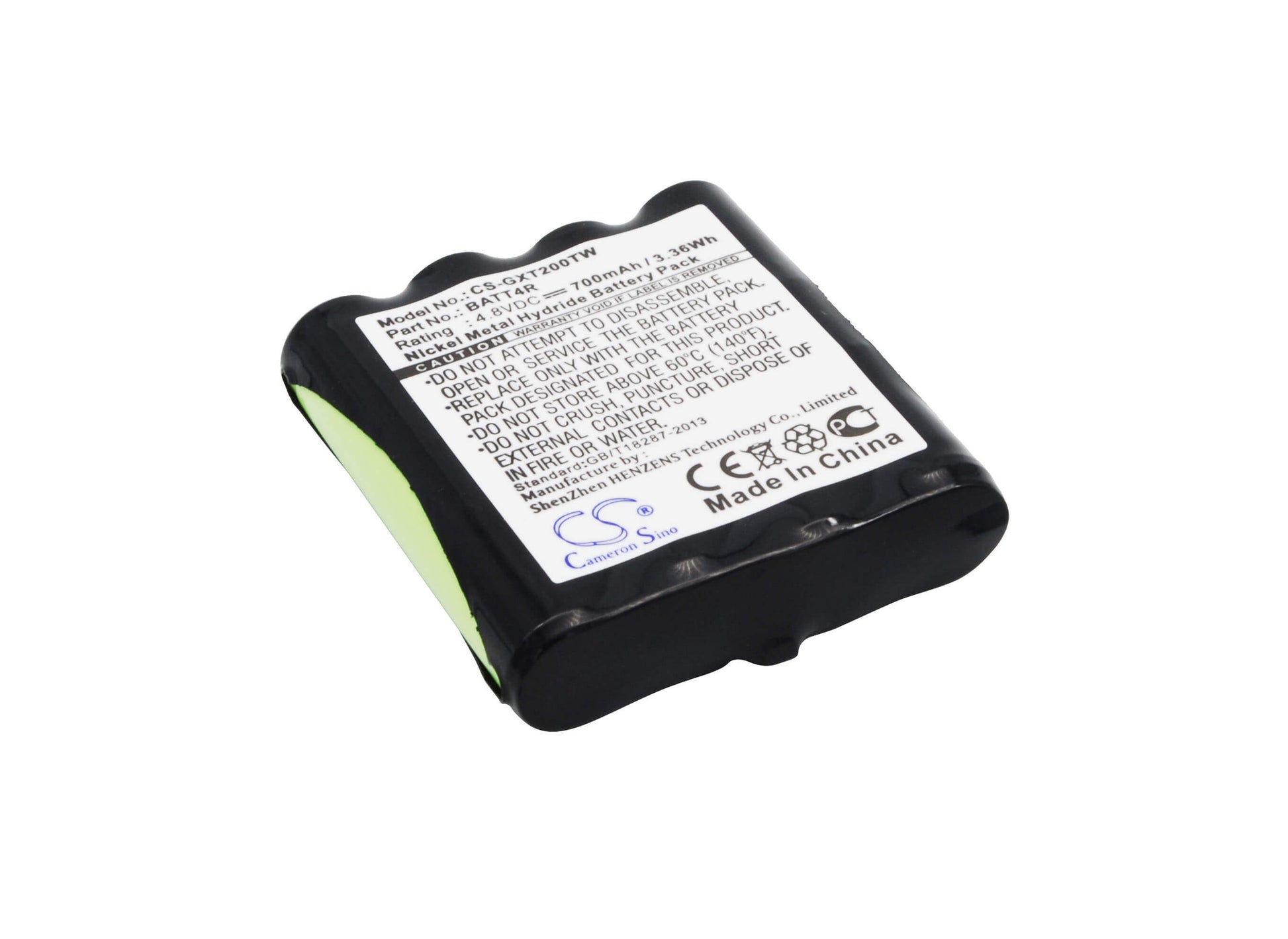 4.8V, 700mAh, Ni-MH Battery fits Motorola, Tlkr T40, Tlkr T41, 3.36Wh