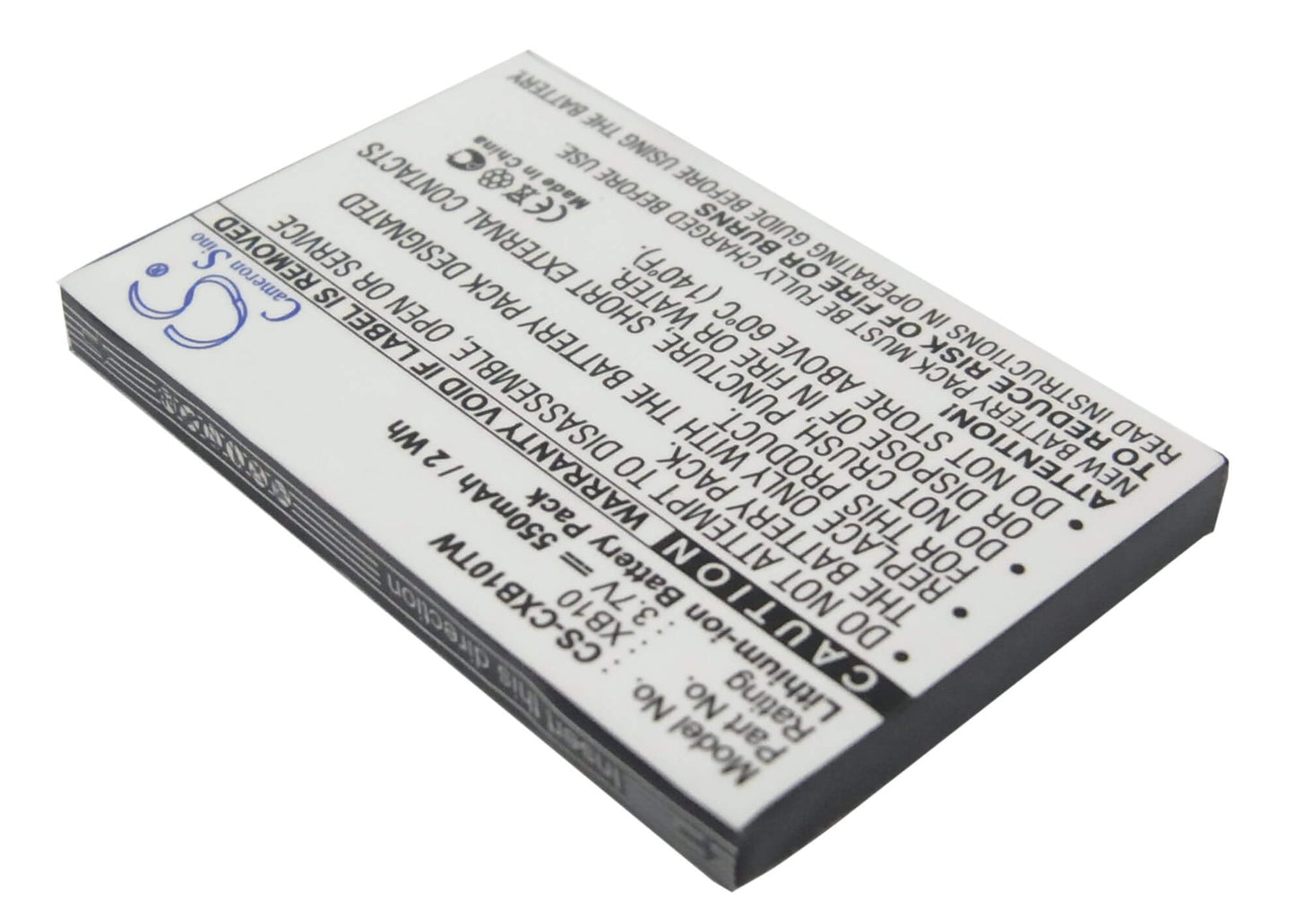 3.7V, 550mAh, Li-ion Battery fits Xact Communication, Wristlinx X2x, Wristlinx X2x-2, 2.035Wh
