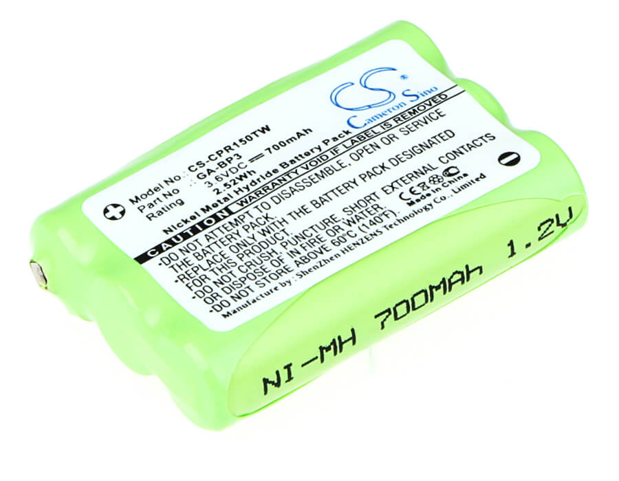 3.6V, 700mAh, Ni-MH Battery fits Cobra, Pr145, Pr150, 2.52Wh