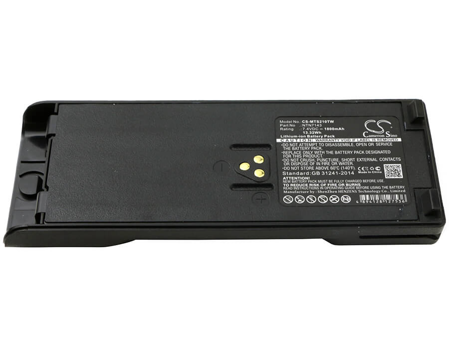 7.4V, 1800mAh, Li-ion Battery fits Motorola, Gp1200, Gp2010, 13.32Wh