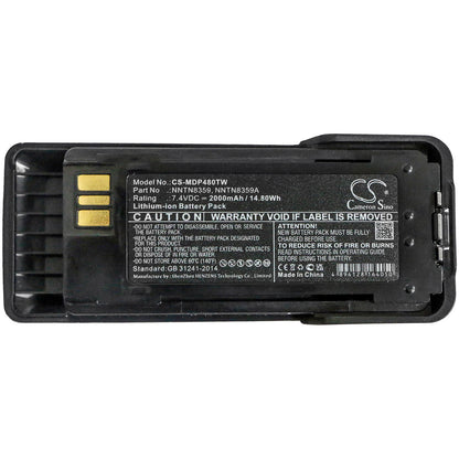 7.4V, 2000mAh, Li-ion Battery fits Motorola, Dp4000ex, Dp4401ex Atex, 14.8Wh