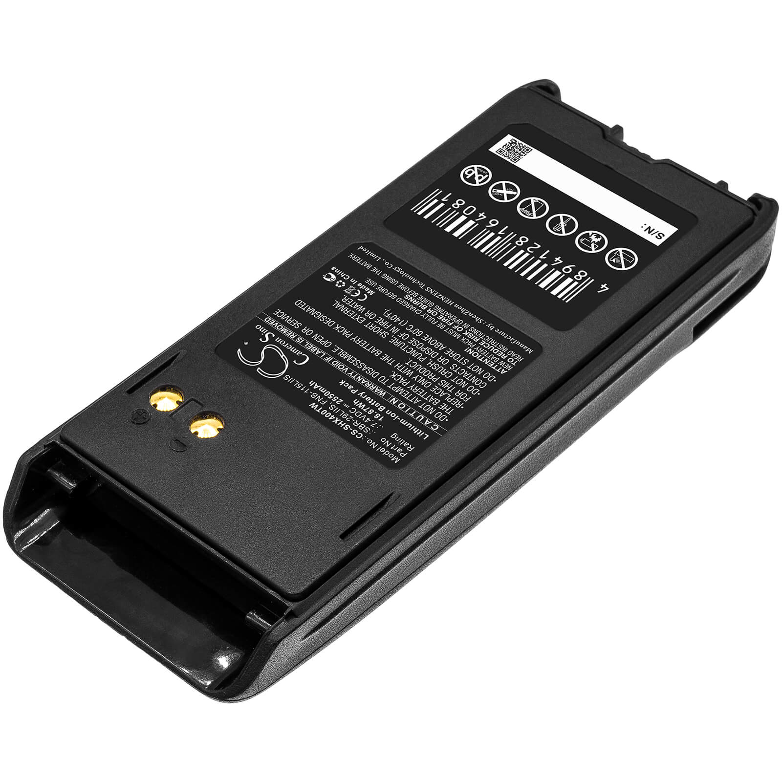 7.4V, 2550mAh, Li-ion Battery fits Standard Horizon, Hx400is, 18.87Wh