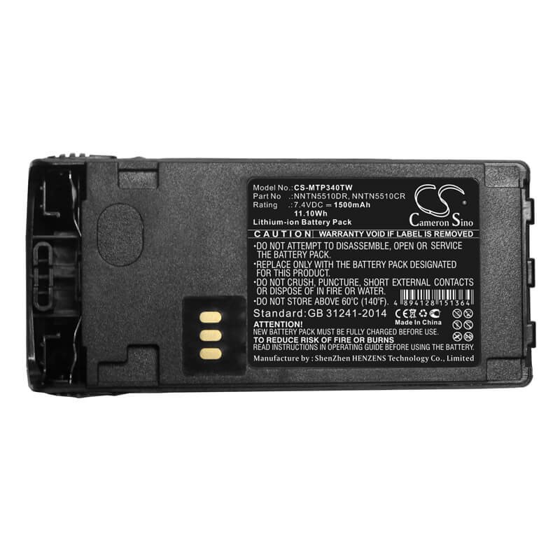 7.4V, 1500mAh, Li-ion Battery fits Motorola, Gp329 Ex, Gp340 Ex, 11.1Wh