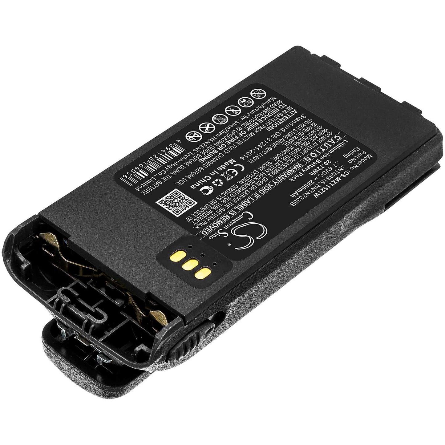 7.4V, 2800mAh, Li-ion Battery fits Motorola, Mt1500, Nt1500, 20.72Wh