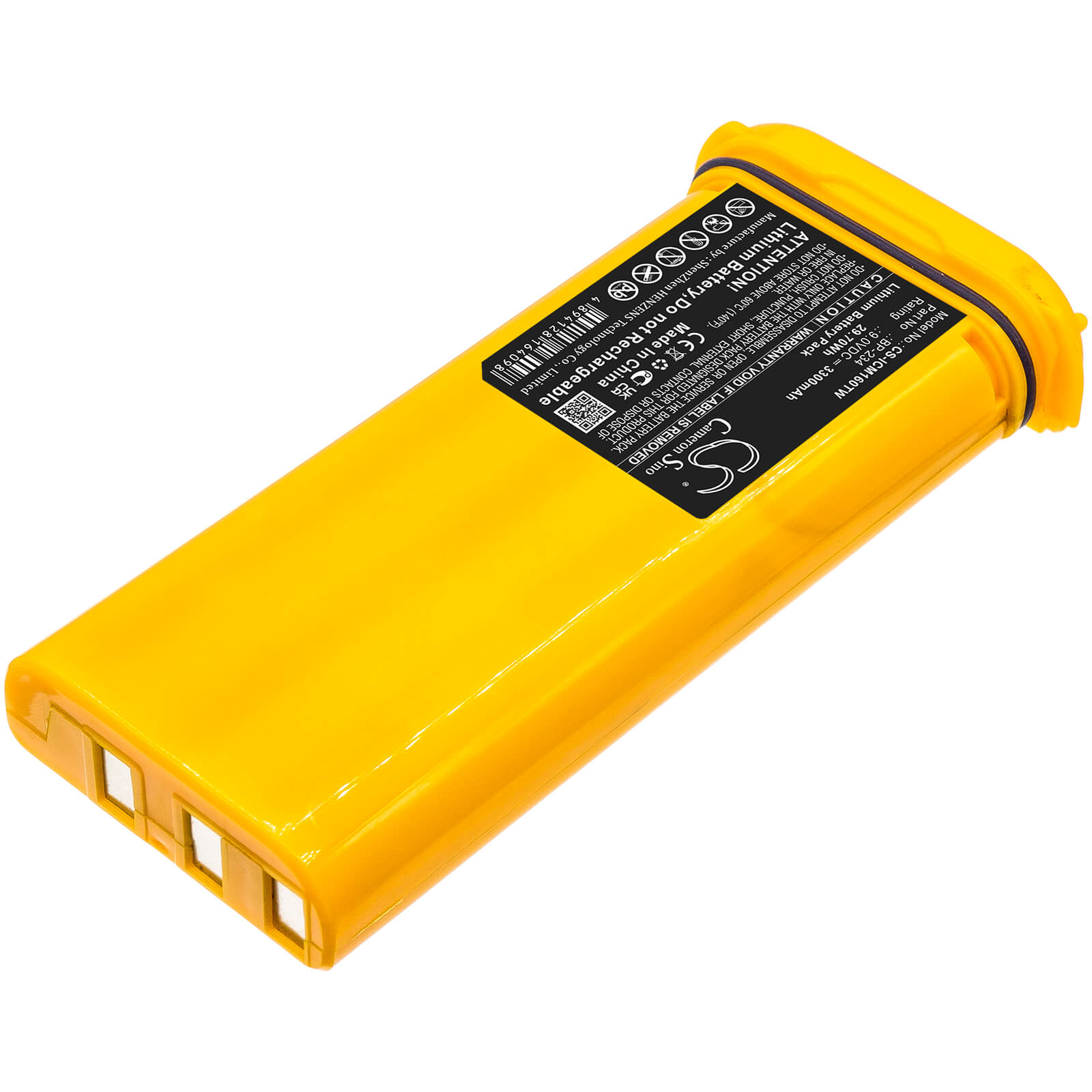 9.0V, 3300mAh, Lithium Battery fits Icom, Ic-gm1600, Ic-gm1600e, 29.7Wh