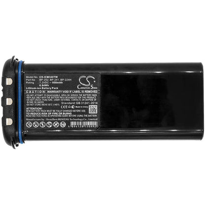 7.2V, 950mAh, Li-ion Battery fits Icom, Ic-gm1600, Ic-gm1600e, 6.84Wh
