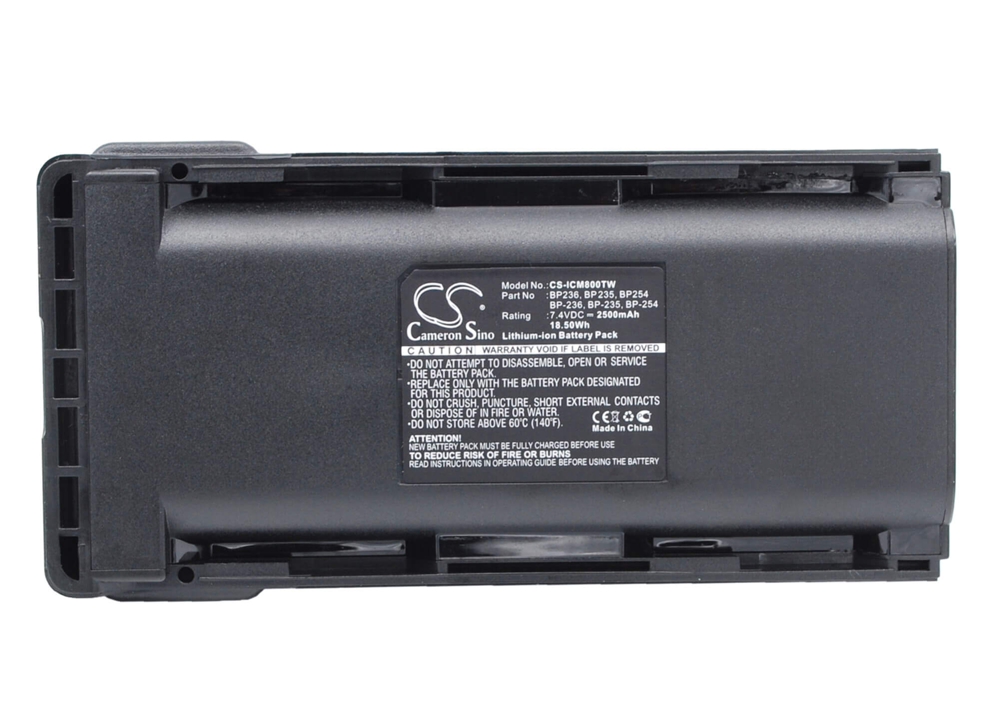 7.4V, 2500mAh, Li-ion Battery fits Icom, Ic-f70, Ic-f70d, 18.5Wh