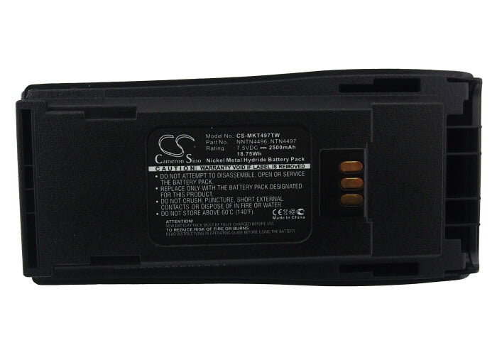 7.5V, 2500mAh, Ni-MH Battery fits Motorola, Cp040, Cp140, 18.75Wh