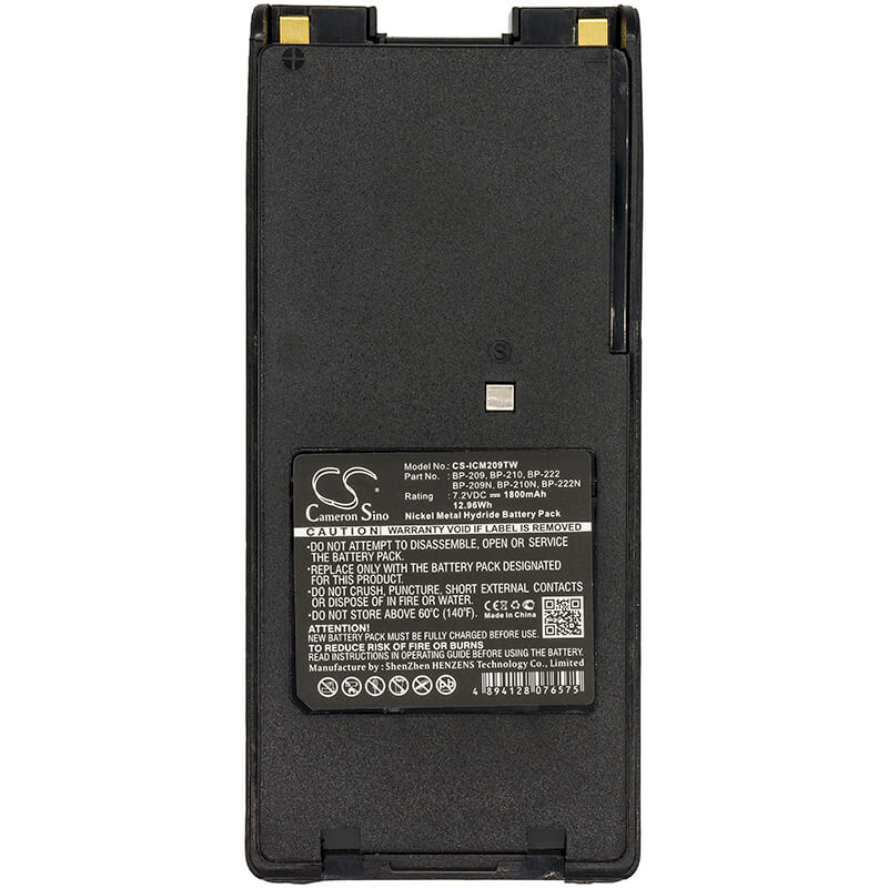 7.2V, 1800mAh, Ni-MH Battery fits Icom, Ic-a24, Ic-a24e, 12.96Wh