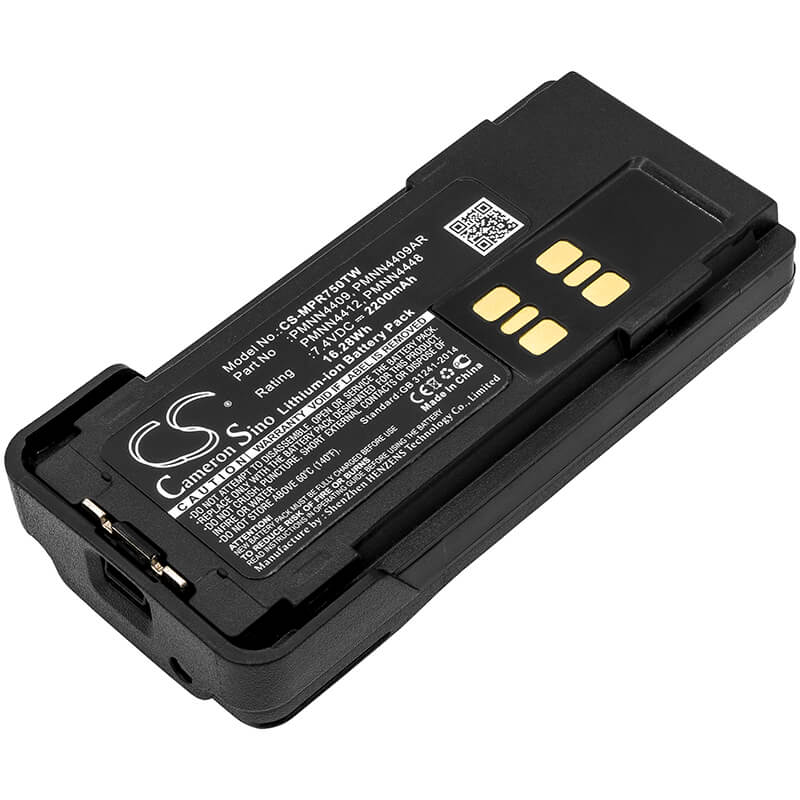 7.4V, 2200mAh, Li-ion Battery fits Motorola, Dp2600e, Dp4000, 16.28Wh