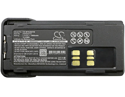 7.4V, 1800mAh, Li-ion Battery fits Motorola, Dp2400, Dp-2400, 13.32Wh