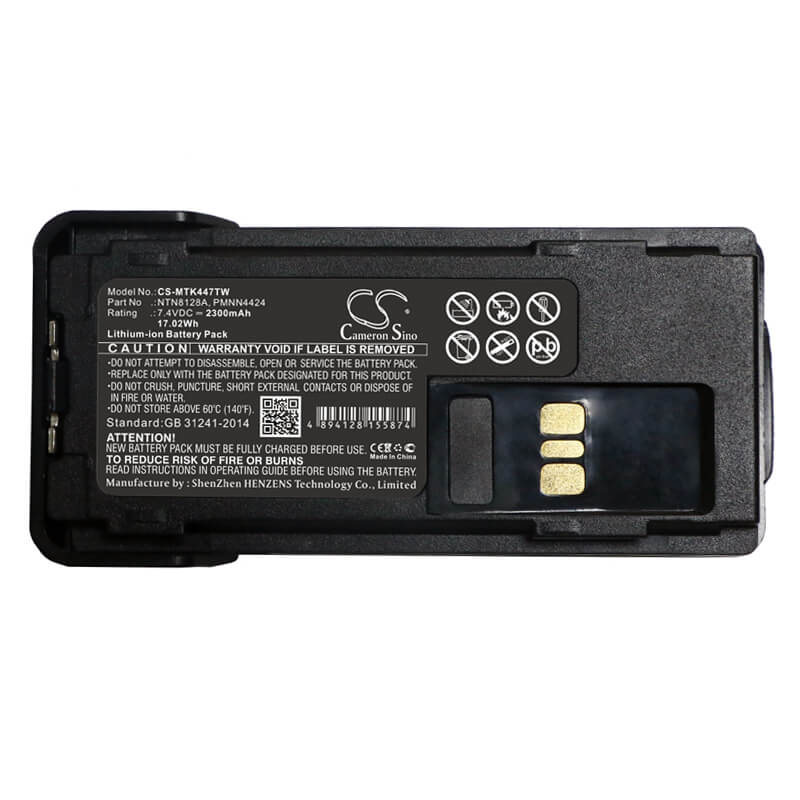 CS-MTK447TW, Two-way Radio 7.4V, 2300mAh, Li-ion Battery fits Motorola, Apx2000, Apx-2000, 17.02Wh