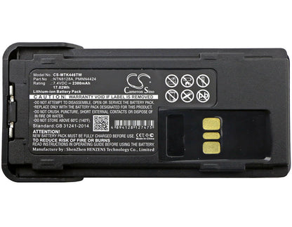 CS-MTK446TW, Two-way Radio 7.4V, 2300mAh, Li-ion Battery fits Motorola, Apx2000, Apx-2000, 17.02Wh