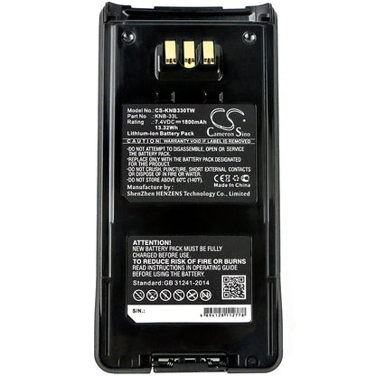 7.4V, 1800mAh, Li-ion Battery fits Kenwood, Tk-2180, Tk-3160, 13.32Wh