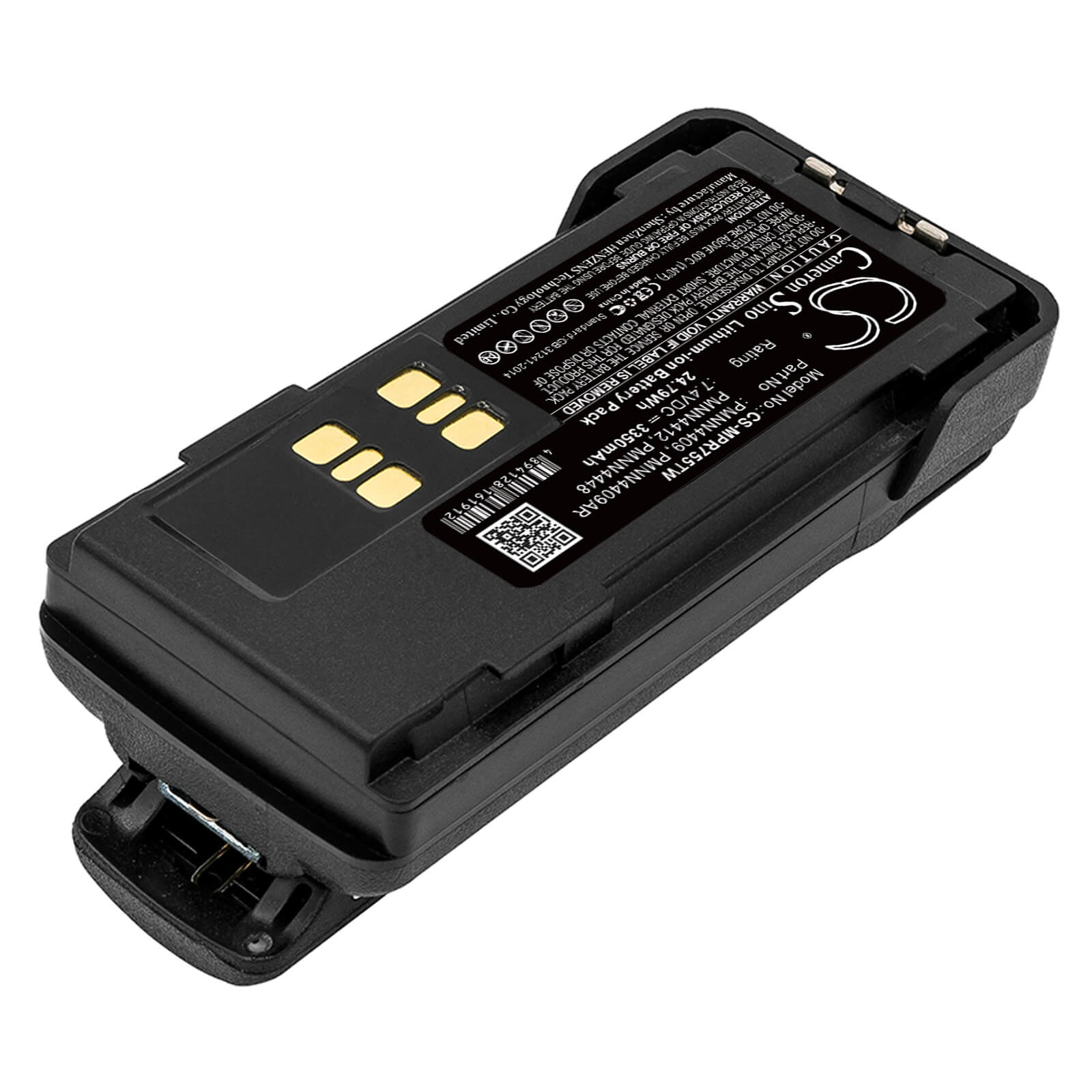 7.4V, 3350mAh, Li-ion Battery fits Motorola, Dp2600e, Dp4000, 24.79Wh