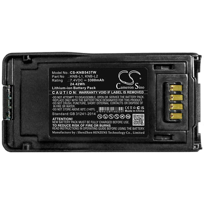 7.4V, 3300mAh, Li-ion Battery fits Kenwood, Nx-5000, Nx-5200, 24.42Wh