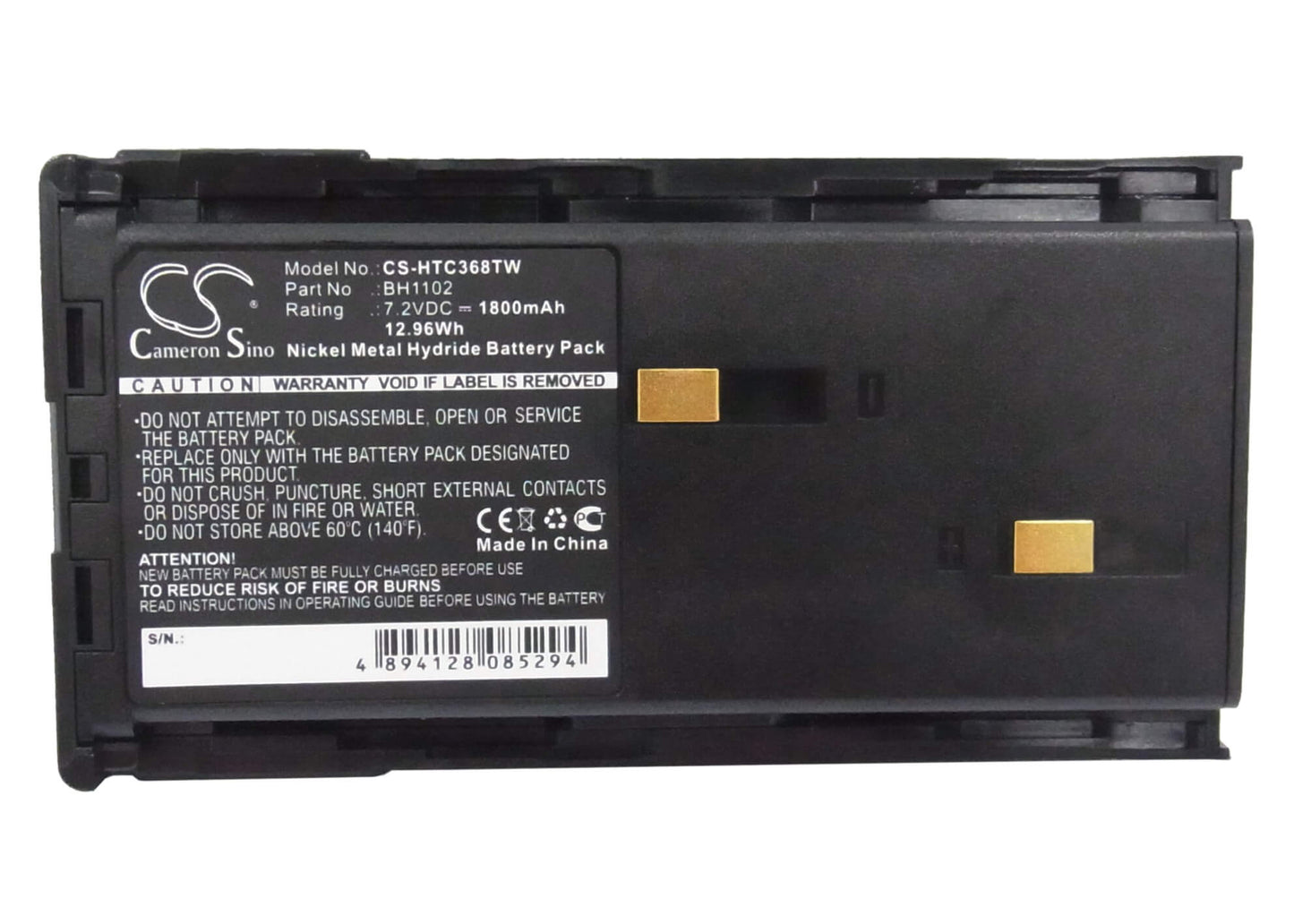 7.2V, 1800mAh, Ni-MH Battery fits Hyt, Tc-268s, Tc-368, 12.96Wh
