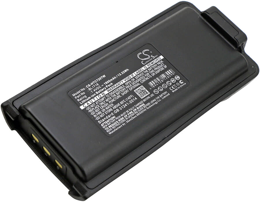 7.4V, 1800mAh, Li-ion Battery fits Hyt, Tc3000g, Tc700g, 13.32Wh