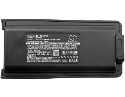 7.4V, 1800mAh, Li-ion Battery fits Hyt, Tc3000g, Tc700g, 13.32Wh