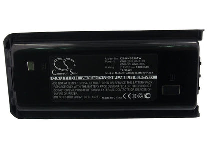 7.2V, 1800mAh, Ni-MH Battery fits Kenwood, Nx-240, Nx-240v, 12.96Wh