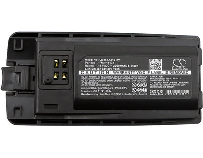3.7V, 2200mAh, Li-ion Battery fits Motorola, Rmm2050, Rmu2040, 8.14Wh