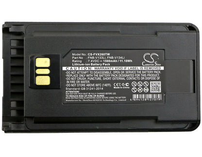 7.4V, 1500mAh, Li-ion Battery fits Vertex, Evx-231, Evx-261, 11.1Wh