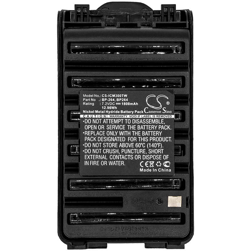 7.2V, 1800mAh, Ni-MH Battery fits Icom, Ic-f3001, Ic-f3002, 12.96Wh